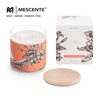 Bougie parfumée Mescente en marque privée, OEM ODM, grande bougie en cire de soja de 1500g à 4 mèches, vente en gros, logo personnalisé, pot en verre