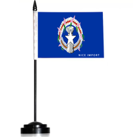Drapeaux de bureau des îles Turcs et Caïcos, petits drapeaux de table avec mât noir, décoration pour la maison et le bureau, célébrations