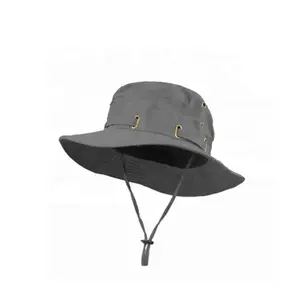 customized wholesale cotton dry fit barrel bucket hat with string for men and women