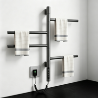 Sèche-serviettes électrique intelligent WiFi G62 - Chauffage 70W, 4 bras rotatifs, étanche IPX4, commande tactile LED