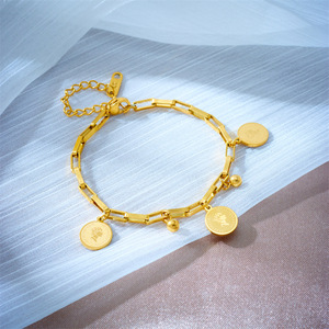 Pulsera <span class=keywords><strong>de</strong></span> Moda Impermeable con Cadena <span class=keywords><strong>de</strong></span> Acero Inoxidable Chapada en <span class=keywords><strong>Oro</strong></span> <span class=keywords><strong>de</strong></span> 18K, Dijes <span class=keywords><strong>de</strong></span> Mariposa con Circonita Verde y Eslabones - Product Image 3
