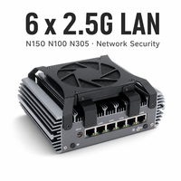 Mini PC Intel de 12.ª Generación N150 N100 N305 para Seguridad de Red, 6 Puertos LAN 2.5G POE, 1*DDR5, 1*COM, Router Firewall X86