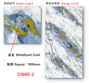 Uv hiện đại thân thiện với môi vật liệu linh hoạt đá cẩm thạch tường Bảng điều khiển Hội Đồng Quản Trị/tem nóng lá + lớp phủ UV + PE bảo vệ tấm đá cẩm thạch PVC - Product Image 4