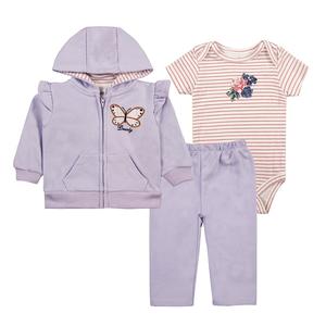 Conjuntos de Ropa de 3 Piezas para Bebés, Sudadera con Capucha de Algodón con Cierre de Cremallera, Mameluco de Manga Larga, 6-24 Meses - Product Image 5