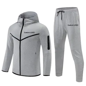 Custom Logo Sportswears Gym Fitness Training Tracksuits for Men Two Piece Set Tracksuit Zip Jacket Jogging Pant Suit for Men