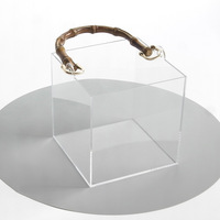 Boîte d'emballage cadeau en acrylique portable pour présentoir de bonbons pleine lune poli moderne pour la fête du nouvel an pour le stockage