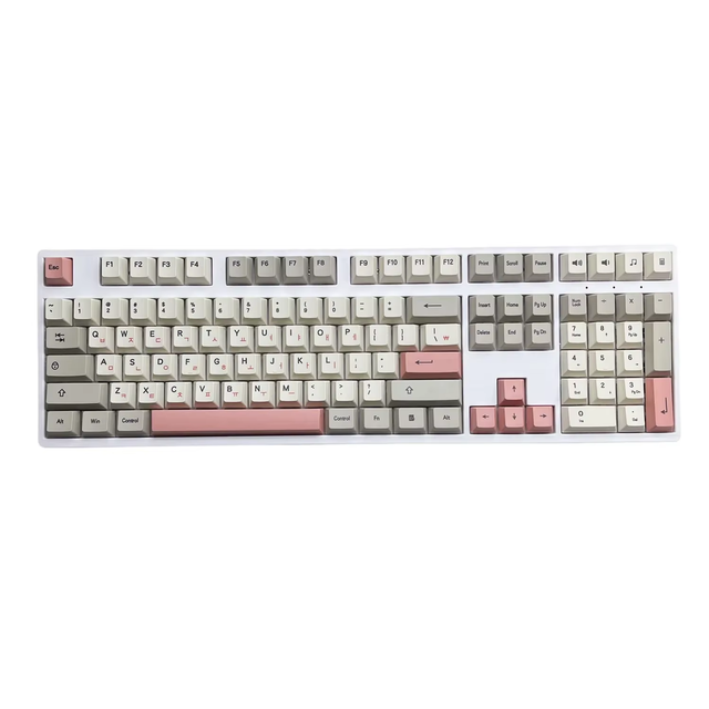 KC108 Three Mode Korean Mechanical Keyboard Russian Cyrillic Language Full Size Hot Swap RGB Keyboard for Gaming Office