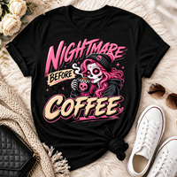 Transferts thermocollants personnalisés pour Halloween, prêts à l'emploi, impression par transfert thermique, sérigraphie, logo PET lavable pour T-shirt