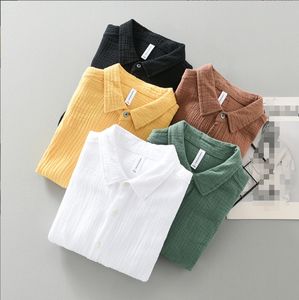 <span class=keywords><strong>M</strong></span>-3XL เสื้อแขนยาวผ้าโปร่งย่นสองชั้นสำหรับผู้ชาย, เสื้อเชิ้ตลำลองคอเหลี่ยมระบายอากาศได้ดีใส่สบาย - Product Image 4