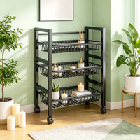 Étagère de rangement moderne multi-niveaux pour micro-ondes, sur pied, pour cuisine, avec fonction de drainage, multifonctionnelle, en métal, pour légumes