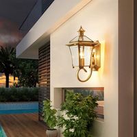 Lampu Dinding LED Tahan Air Modern Bangting dari Kuningan untuk Luar Ruangan, Cahaya Putih Hangat 3500K, Sudut Sinar 360° untuk Taman dan Eksterior