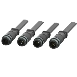 AC DC electrical wire M16 metal waterproof connectors male to female connection with flat cables
