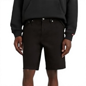Pantalones Cortos Negros Sólidos Personalizados para Hombre, Diseño Clásico de Cinco Bolsillos, Corte Holgado, Ropa Casual de Calle, Prendas Inferiores para Uso Diario, Venta al Por Mayor - Product Image 1