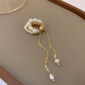 2021时尚珍珠袖口耳环与链条
