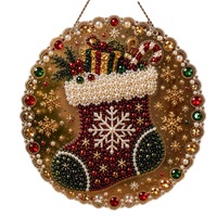 Kit de peinture diamant 5D en acrylique style européen Père Noël, avec perles, à coller à la main, pour décoration murale