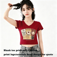 T-shirts personnalisés avec impression en relief, t-shirts unis pour impression, t-shirts courts, t-shirts crop top, design basique de haute qualité, style américain