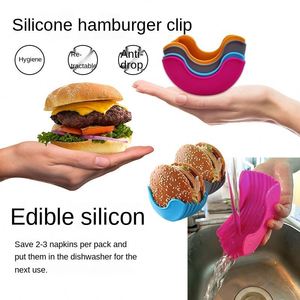 <b>Kitchen</b> Accessories Tools Fixed Rack Reusable Burger Holder Silicone <b>Shelf</b> Hamburger Holder - Product Image 6