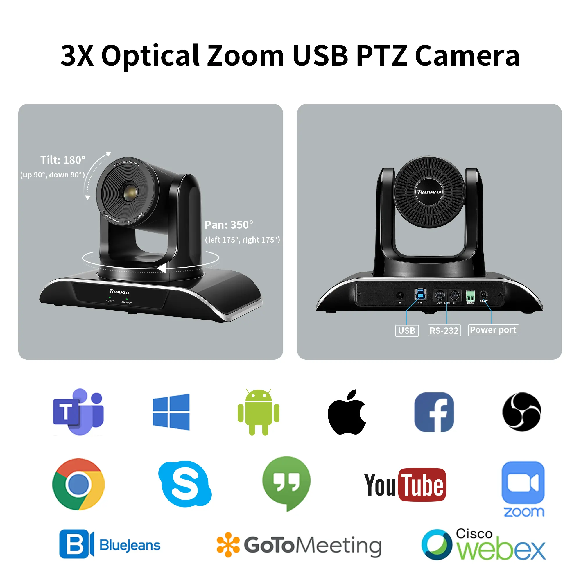 TEVO-VHD3U PTZ USB2.0 1920x1080 full hd 1080p vidéo 3x vidéo nouvelle caméra