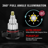 COB LED 360 blanc/ambre voiture avant antibrouillard ampoules 2504 PSX24W 12276 Auto accessoires