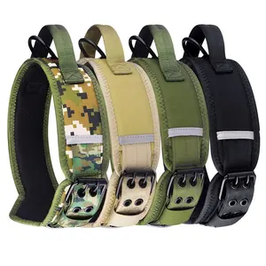 Neues Design taktisches Hundehalsband mit Griff schwerlast Tarn-Hundehalsband für mittlere und große Haustierhalsband