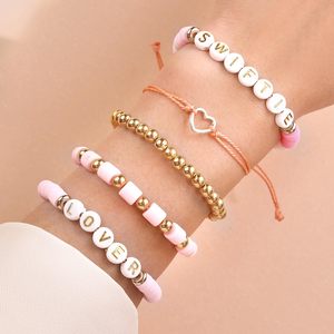 Pulsera de cuentas geométricas bohemias de verano Taylor Swift con letras, joyería para chica, brazalete de aniversario, suministro ODM - Product Image 5