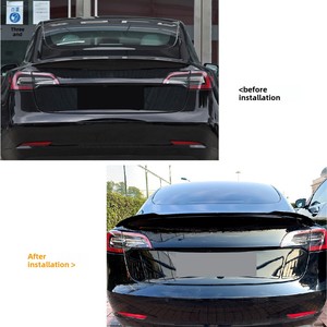 Aileron arrière fixe en fibre de carbone et ABS pour Model 3 2017+, accessoires externes pour la restauration de voitures, aileron Model 3 2017+ - Product Image 2