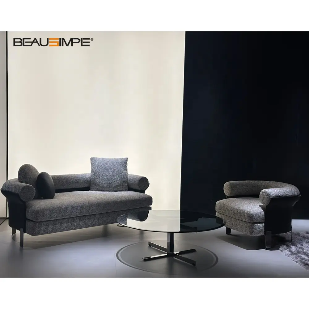 Sofa ruang tamu, bahan kain gaya Modern dengan desain baru modern kulit mewah