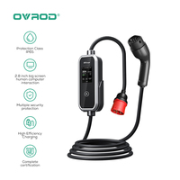 Câble de charge portable Ovrod Type 2 EVSE 3,5 kW 16 A monophasé avec écran LCD, station de charge pour voitures électriques
