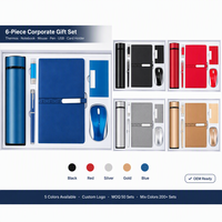 Set de Regalo Corporativo 6 en 1 con Logotipo Personalizado: Cuaderno, Bolígrafo, USB, Porta Tarjetas, Ratón Inalámbrico, Regalos Ejecutivos para Empresas, Pedido al por Mayor