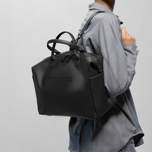 Sac à langer en cuir tendance pour maman, grand sac de voyage imperméable avec pochette <span class=keywords><strong>avant</strong></span> amovible, organisateur personnalisable avec logo - Product Image 5