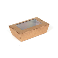 Boîte d'emballage alimentaire biodégradable en papier kraft pour déjeuner avec logo personnalisé Conteneur de stockage de fast-food à emporter Boîte d'emballage carrée pour hamburger