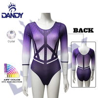 Vente en gros de justaucorps de gymnastique à manches longues en tissu Mystique justaucorps à strass nouveau design