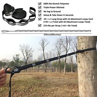 Couleur unie Double personne extérieur Nylon Parachute hamac suspendu Camping randonnée meubles noir mousqueton pour survie voyage