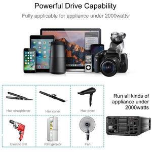 2000W שמש כוח עם אמריקאי שקע DC 12V <span class=keywords><strong>24V</strong></span> 36V 48V ל-AC <span class=keywords><strong>220V</strong></span> טהור סינוס גל מהפך 60HZ הטוב ביותר טהור סינוס גל להפוך - Product Image 5