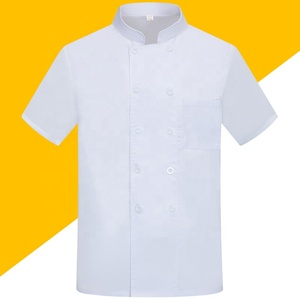 Vêtements <span class=keywords><strong>de</strong></span> travail <span class=keywords><strong>de</strong></span> chef à manches courtes personnalisables pour hommes et femmes, uniforme en sergé respirant, dos en maille pour restaurant, bar, <span class=keywords><strong>cuisine</strong></span>. - Product Image 6
