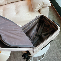 Valise à roulettes de conception nouvelle, en ABS et PC, imperméable, avec ouverture frontale et compartiment pour ordinateur portable