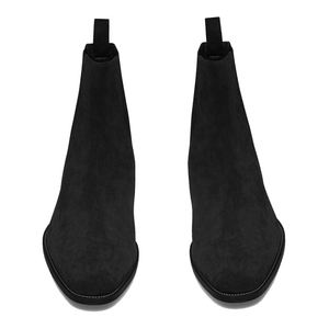 Eleganti stivali in pelle scamosciata <span class=keywords><strong>marrone</strong></span> autunno inverno stivali da <span class=keywords><strong>uomo</strong></span> in vera pelle formale Slip on Logo personalizzato - Product Image 6