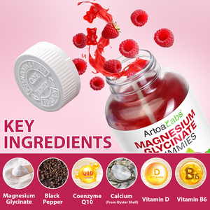 Gomitas de Glicinato de Magnesio Veganas Sin Azúcar ArtoaLabs 600mg, Gomitas de Glicinato de Magnesio de Alta Absorción para el Bienestar General - Product Image 5