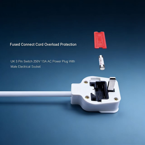 Multiprise de gros britannique à 2 prises, avec ports USB et fonctions multiples, câble de 3 mètres - Product Image 5