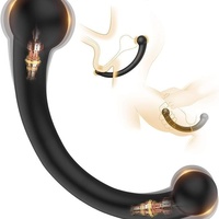 Masseur anal prostatique rechargeable en silicone avec vibrateur à commande par bouton pour hommes, conception lisse sans lubrifiant