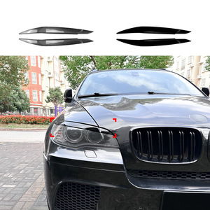 Bmw X6 E71 Headlight Eyebrows 2008 2014 Carbon Fiber Texture Front Decals Body Stickers Adhesive Car Exterior Decoration - Product Image 1
