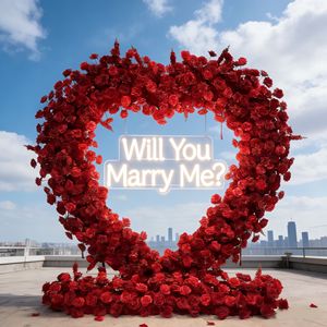 Арка в форме сердца с красными искусственными цветами для свадебного декора - Product Image 1