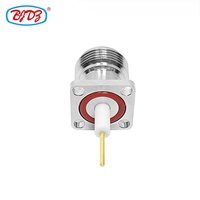 Brida de 4 agujeros de fábrica, conector hembra tipo N de 17,5mm, montaje en Panel de soldadura con conectores coaxiales RF de 20mm