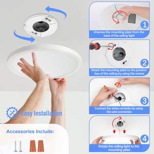 Moderne 220V LED Deckenleuchte Einbauleuchte 6000K Tageslichtweiß 30W Downlight Flach Ultraschlank Nicht Dimmbar - Product Image 5