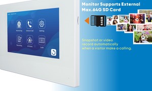 <span class=keywords><strong>Videoportero</strong></span> Inteligente con Pantalla Táctil FHD de 7 Pulgadas, 4 Cables, Memoria, IP65, Mensaje de Voz, para Casas de <span class=keywords><strong>2</strong></span> Familias - Product Image 2