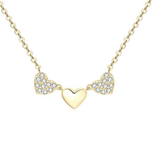 VVS1 <b>D</b> Color GRA Certified 0.3ct Moissanite <b>Necklace</b> Three Heart Shape Copper 14K Gold Filled Sweets Cute Jewelry for Women - Product Image 6