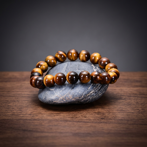 NOBLESTONE GEMS สร้อยข้อมือลูกปัดหินไทเกอร์อายธรรมชาติ ขัดเงา ทรงกลม สายยืดได้ เครื่องประดับสำหรับทุกเพศ เหมาะสำหรับสวมใส่ทุกวัน - Product Image 5