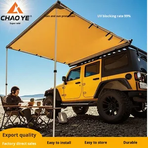 Xe bên mái hiên Oxford Vải lều mùa hè cho 3-5 Người cắm trại kaki lớp phủ màu đen có thể gập lại đuôi xe Top dù để che nắng - Product Image 2