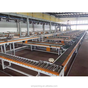 Système de tri de colis pour entrepôt logistique avec convoyeur à rouleaux circulaire/courbe et rail conducteur pour ligne de tri de colis en entrepôt - Product Image 4