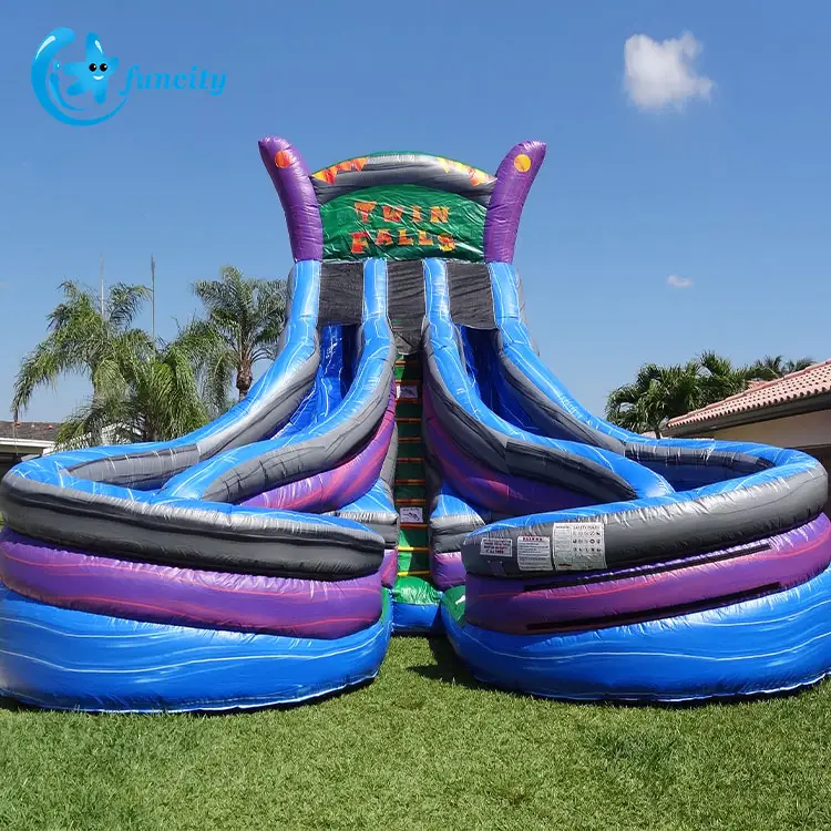 Custom inflatable double lane slip and slide adult waterslide bouncy castle water slide inflatable